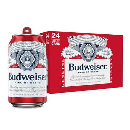 Budweiser American Lager Beer 24 pack 12 fl oz Aluminum Cans 5% ABV