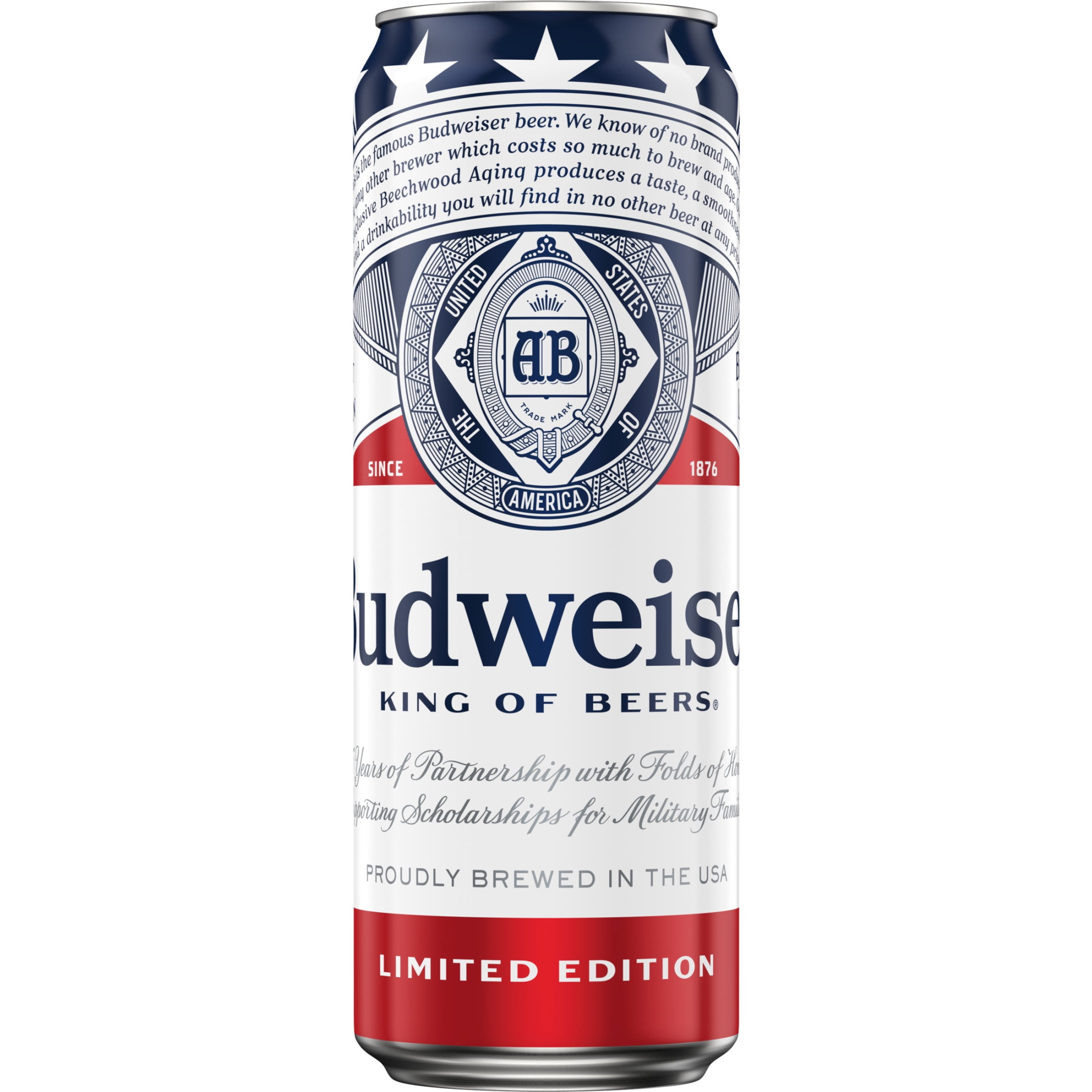 Budweiser American Lager Beer 25 fl oz 1 Aluminum Can 5% ABV