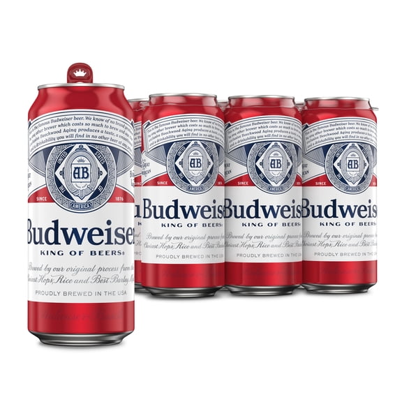 Budweiser American Lager Beer 6 pack 16 fl oz Aluminum Cans 5% ABV
