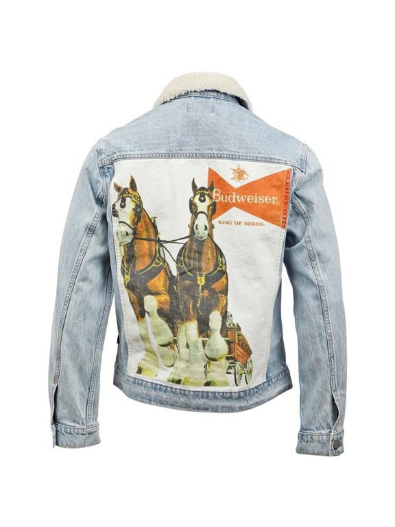 Anheuser-Busch Sherpa Trucker Jacket with Clydesdale Print, Extra Large