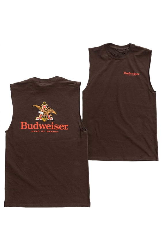 Anheuser Logo Front and Back Print Mens Sleeveless Shirt-Small