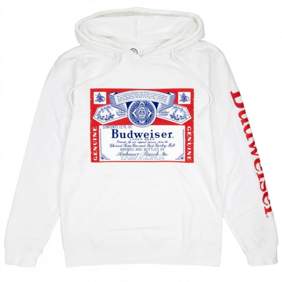 Budweiser Beer Men's White Hoodie-Medium