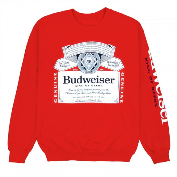 Budweiser Beer Sleeve Print Long Sleeve Shirt-2XLarge