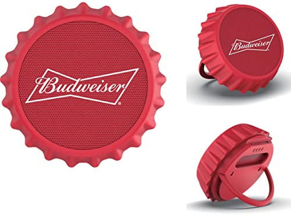 Budweiser Bluetooth Bottle Cap Speaker With Color Changing Lights Wall Mounting Speaker Kick Stand Speaker Fm Radio