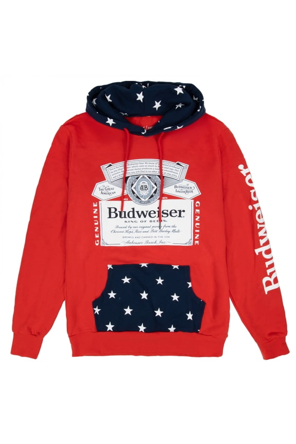 Bottle Label and Patriotic Stars Hoodie-Small