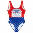 thumbnail image 1 of Budweiser Bottle Label and Stars Women's One Piece Swimsuit-Medium, 1 of 3