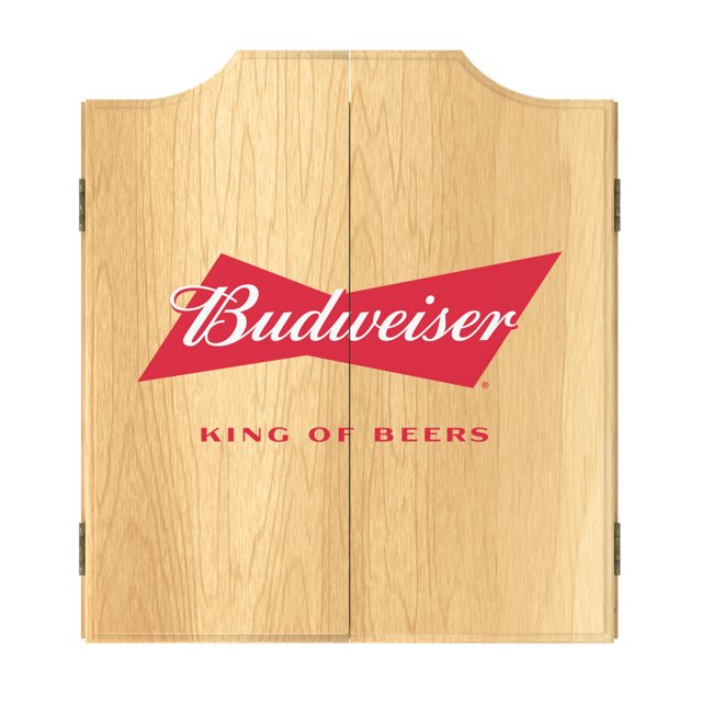 Budweiser Bow Tie Dart Board Set with 6 Steel Tip Darts