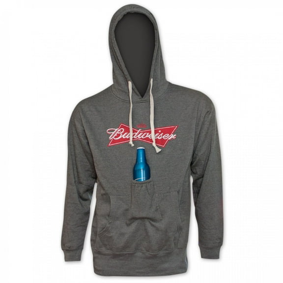 Budweiser Bowtie Can Logo Beer Pouch Hoodie-Small