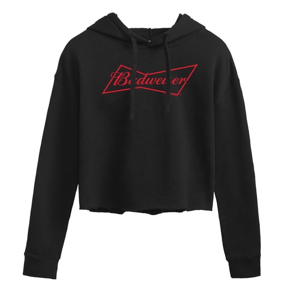 Budweiser - Bowtie Logo - Junior's Cropped Hoodie