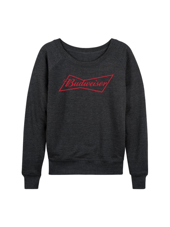 - Women's Lightweight French Terry Wide Neck Long Sleeve Graphic Shirt