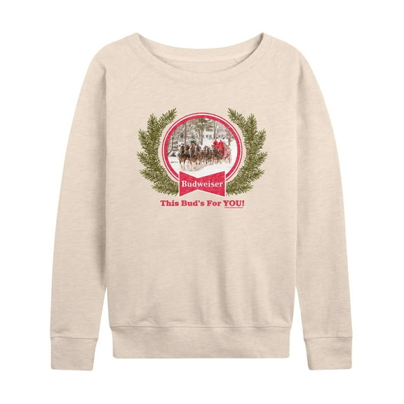 Budweiser - Bud Holiday Clydesdales - Women's French Terry Long Sleeve Shirt