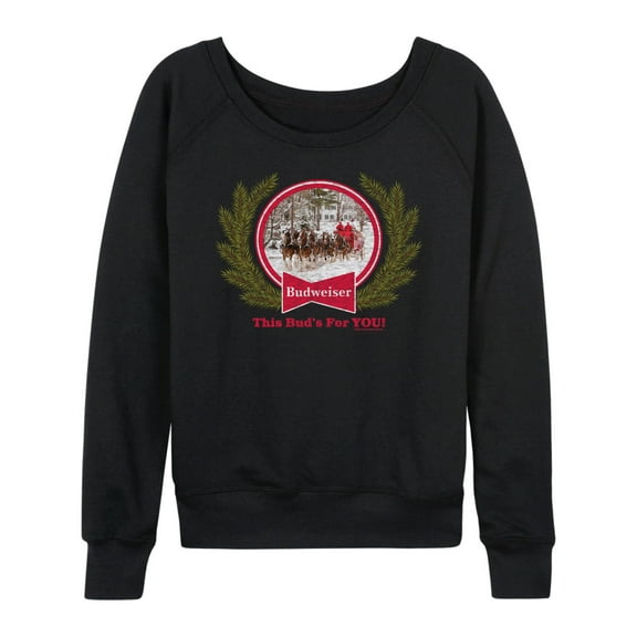 Budweiser - Bud Holiday Clydesdales - Women's French Terry Long Sleeve Shirt