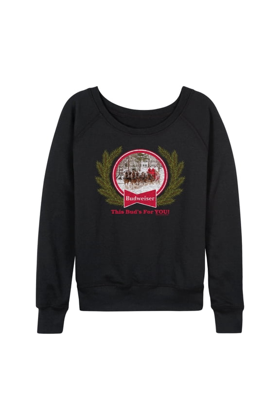 - Bud Holiday Clydesdales - Women's French Terry Long Sleeve Shirt