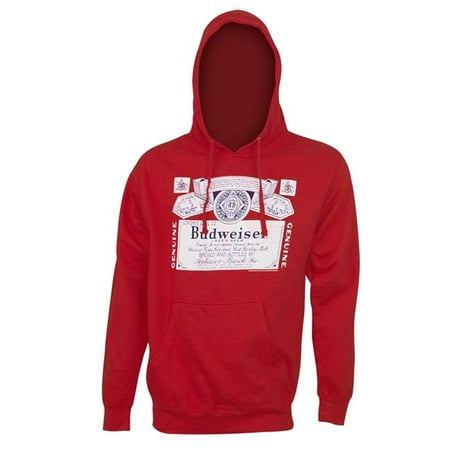 Budweiser Budweiser Bottle Label Logo Red Hoodie - Extra Large