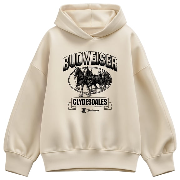 Budweiser - Budweiser Clydesdales Oversized Fleece Hoodie Sweatshirt