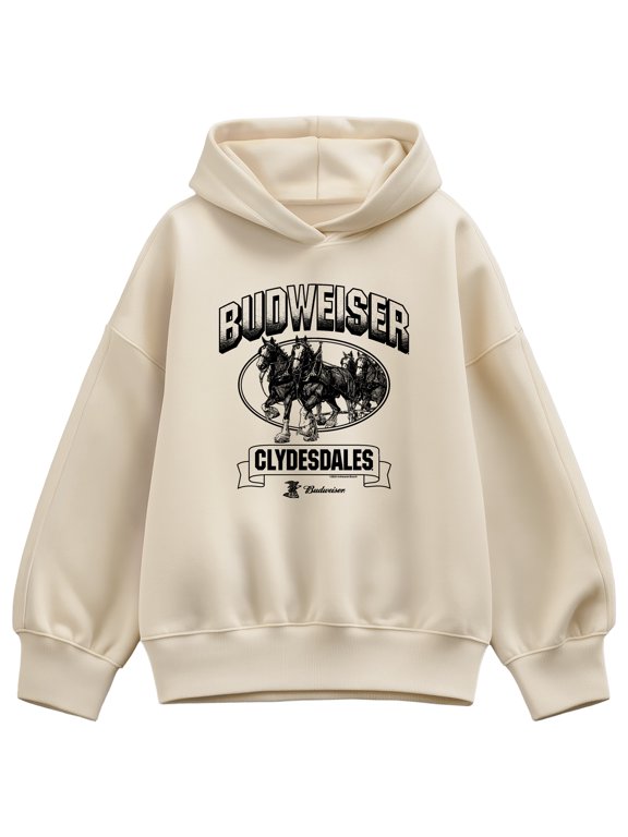 - Budweiser Clydesdales Women's Oversized Fleece Hoodie Sweatshirt