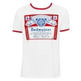 thumbnail image 1 of Budweiser  Budweiser Mens White Ringer T-Shirt - Medium, 1 of 1