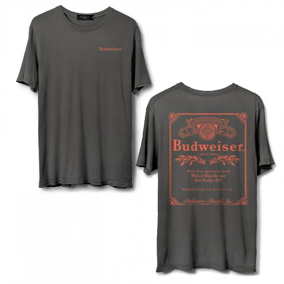 Budweiser Classic Logo Vintage Front and Back T-Shirt by-Small