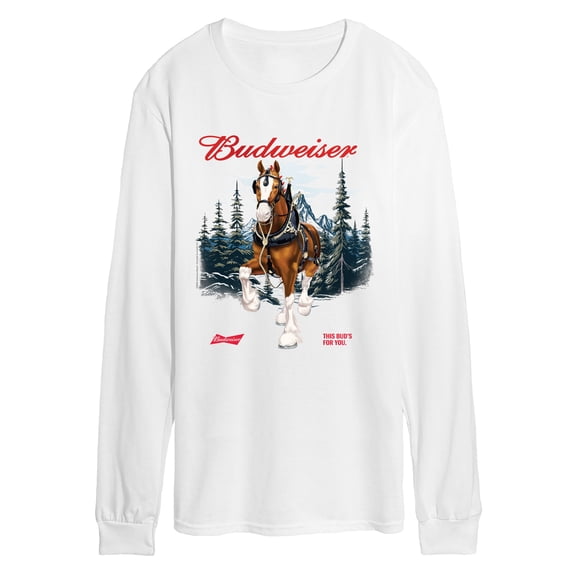 Budweiser - Clydesdale Winter Scene - Men's Long Sleeve Graphic T-Shirt