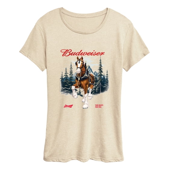 Budweiser - Clydesdale Winter Scene - Women's Short Sleeve Graphic T-Shirt