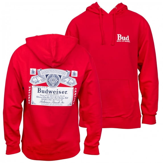 Budweiser Front and Back Print Hoodie-XLarge