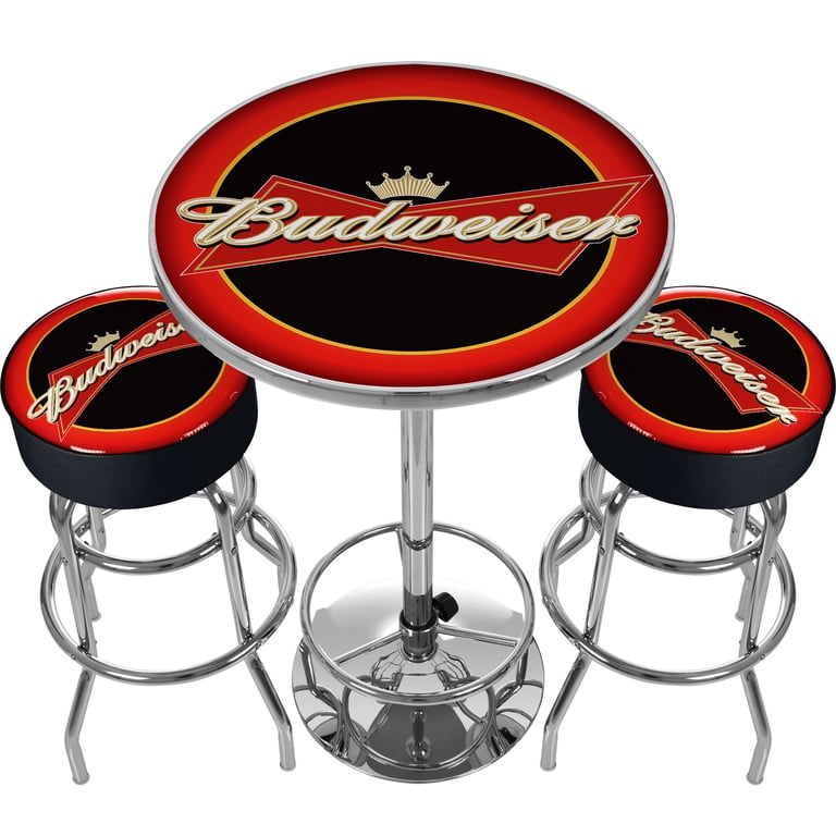 Budweiser Bar Stool 二脚　バドワイザー　バースツール Budweiser Gameroom Combo - Table and 2 Bar Stool Set for