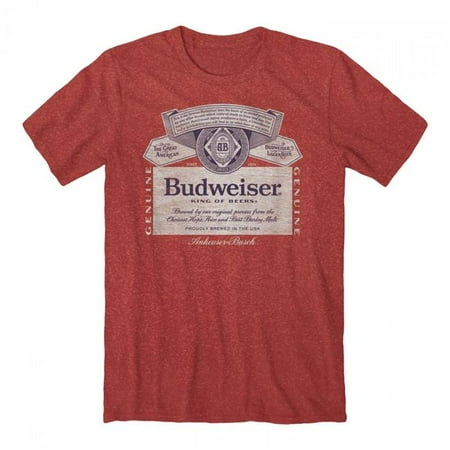 Budweiser 890728-small King of Beers Print T-Shirt, Red - Small
