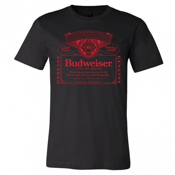 Budweiser King of Beers Red Label Black T-Shirt-3XLarge