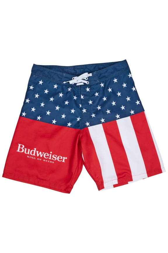 King of Beers Stars and Stripes Men's Swim Trunks Board Shorts-Medium (32)