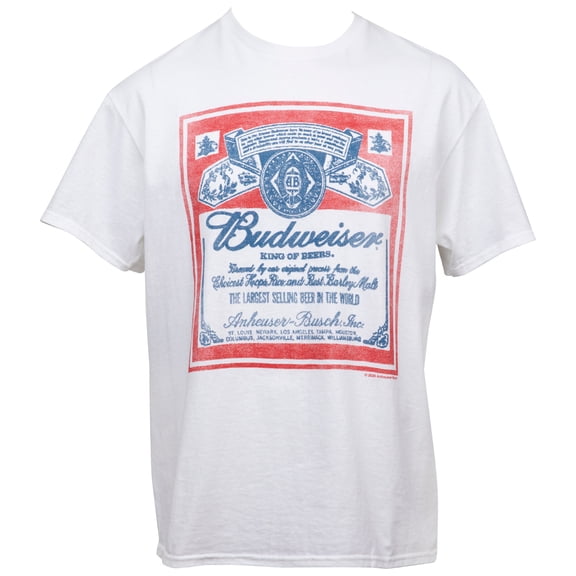 Budweiser King of Beers Vintage Label T-Shirt-2XLarge