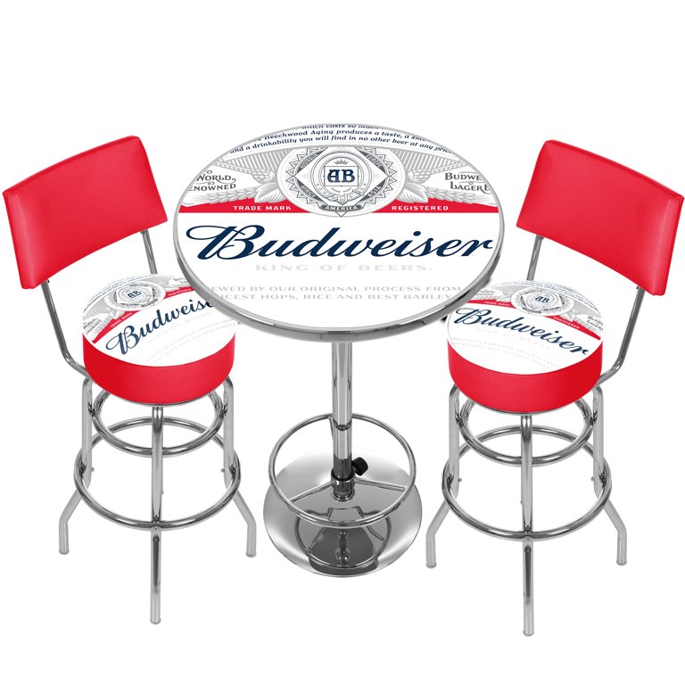Budweiser Bar Stool 二脚　バドワイザー　バースツール Budweiser Label Bar Stool Set - Officially Licensed - Walmart.com