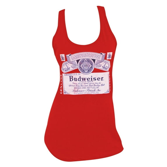 Budweiser Label Racerback Women's Red Tank Top-Small