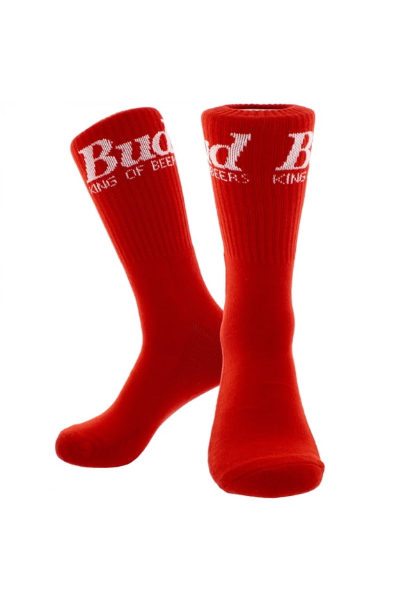 Logo Solid Red Crew Socks