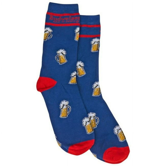 Budweiser Logo and Foamy Mugs Crew Socks