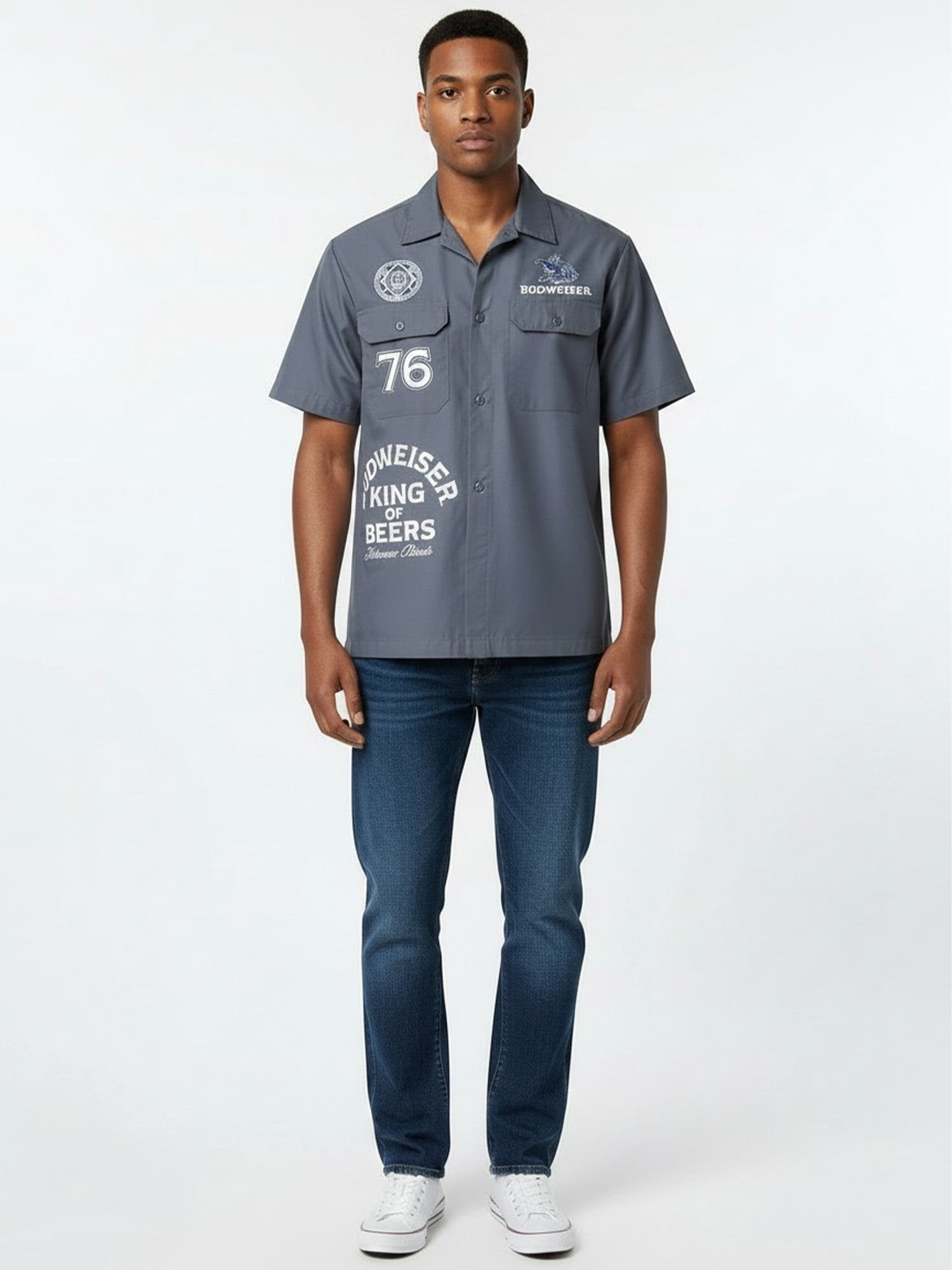Budweiser Men's & Big Men's Mechanic Shirt, Sizes XS-3XL