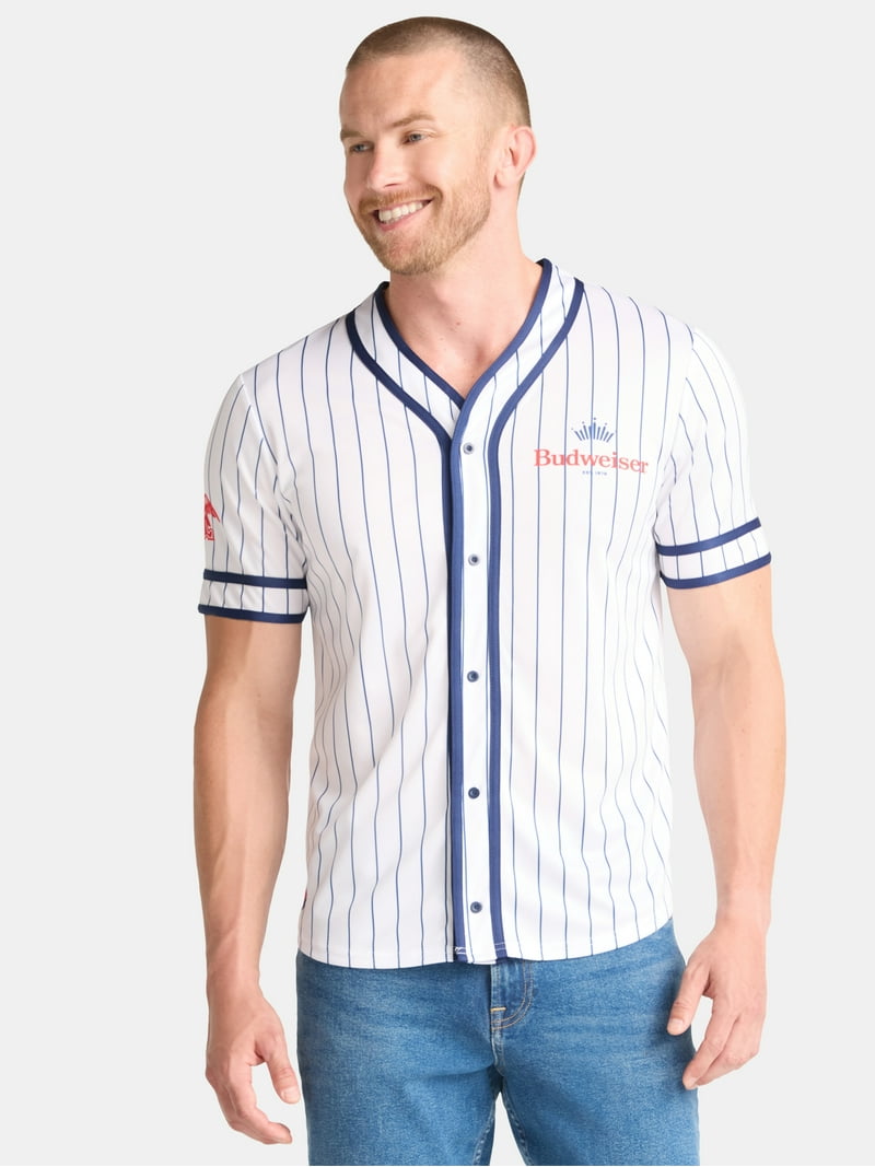 Budweiser Men's and Big Men's Baseball Jersey, Sizes XS-3XL