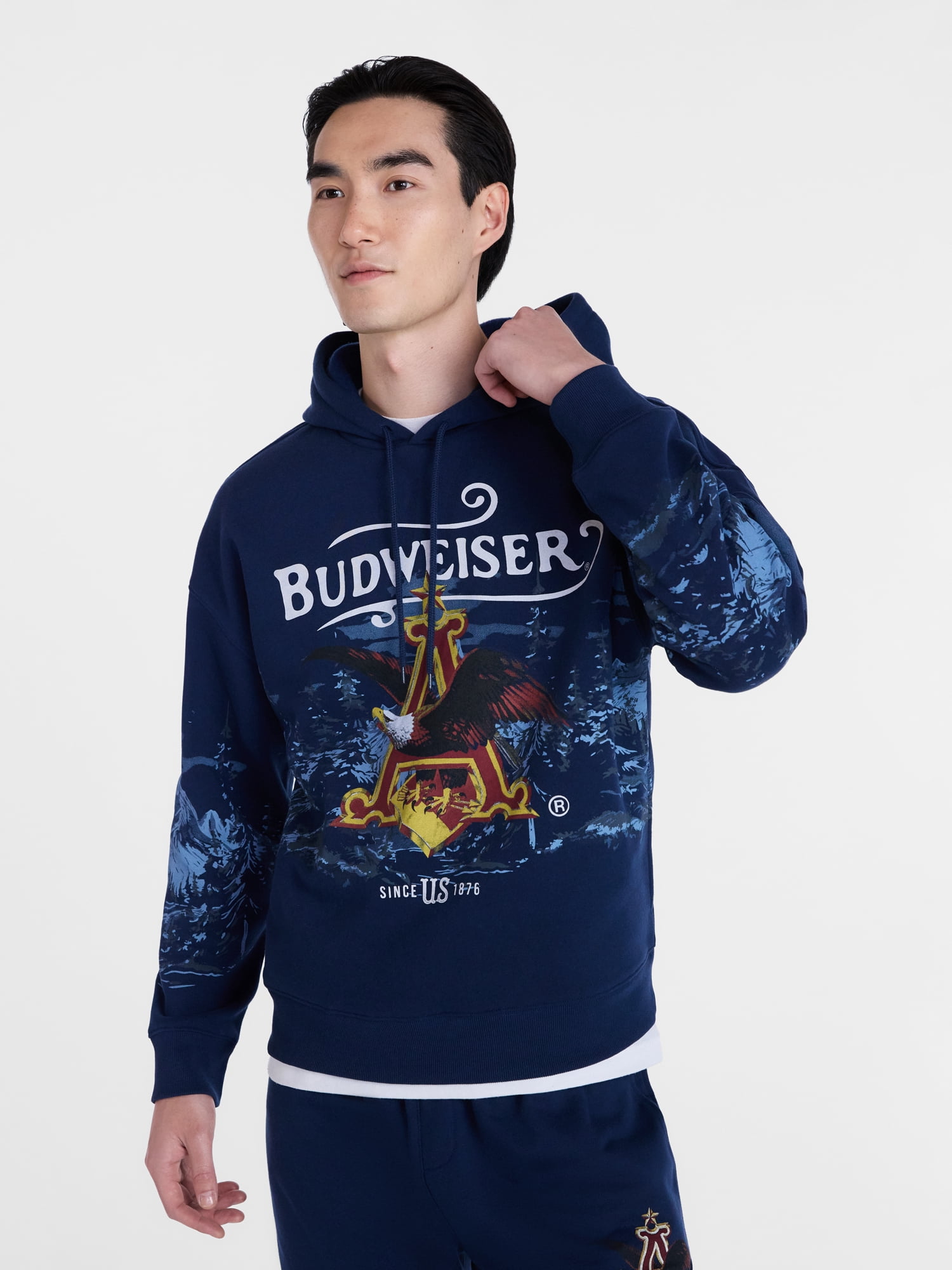 Budweiser Men's and Big Men's Graphic Fleece Hoodie, Sizes XS-3XL