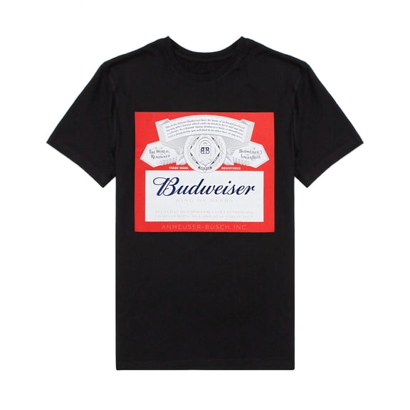 Budweiser Logo Mens Black Short Sleeved T-Shirt | M | Made by Vanilla Underground
