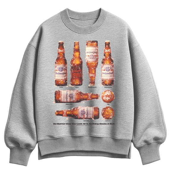 Budweiser - Nothing Beats A Bud - Ladies Oversized Fleece Crew Sweatshirt