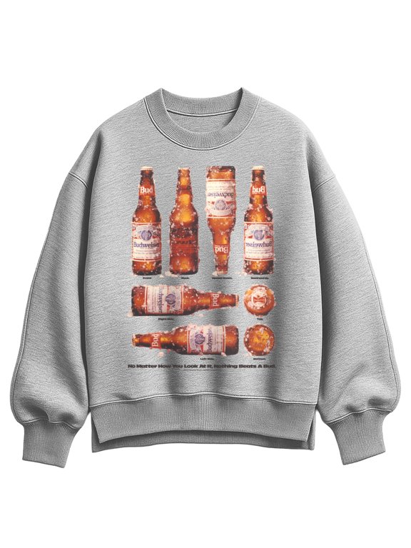 - Nothing Beats A Bud Women's Oversized Fleece Crew Sweatshirt