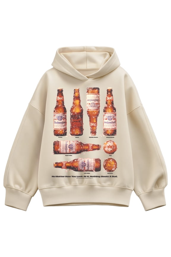 - Nothing Beats A Bud - Ladies Oversized Fleece Hoodie Sweatshirt