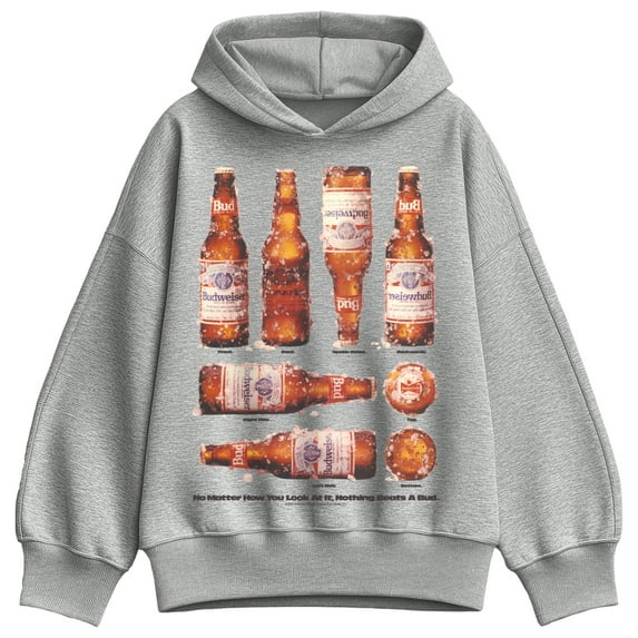 Budweiser - Nothing Beats A Bud - Ladies Oversized Fleece Hoodie Sweatshirt