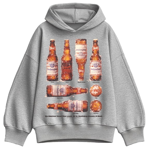 Budweiser - Nothing Beats A Bud - Ladies Oversized Fleece Hoodie Sweatshirt
