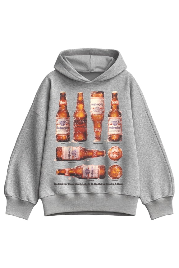 - Nothing Beats A Bud - Ladies Oversized Fleece Hoodie Sweatshirt