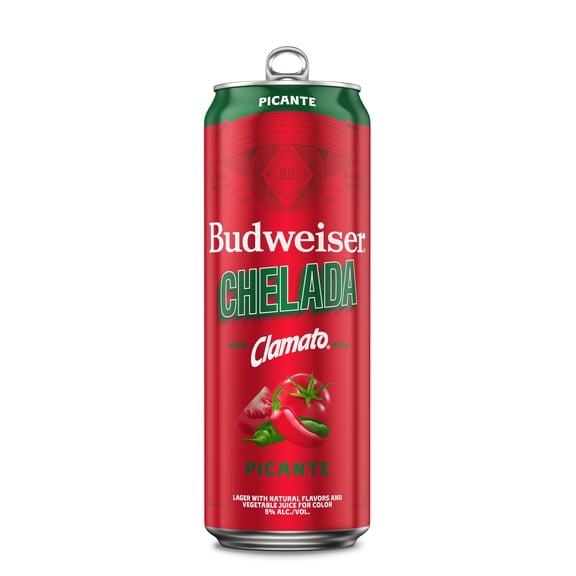 Budweiser Chelada Picante Beer, 25 fl oz 1 Aluminum Can, 5% ABV