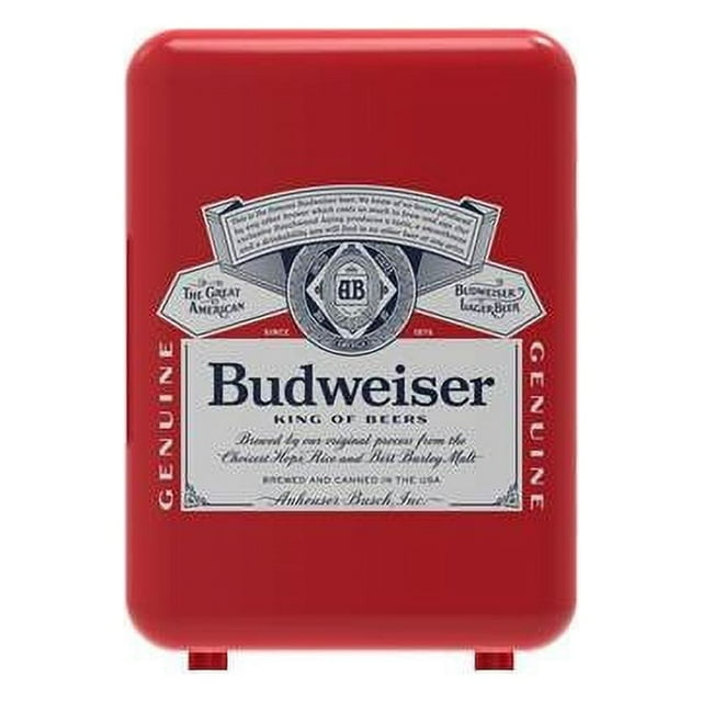Budweiser Portable 6Can Mini Personal Fridge Cooler, MIS135BUD, Red