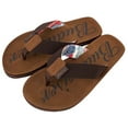 thumbnail image 1 of Budweiser Script Logo Men's Flip Flop Brown Sandals-Small, 1 of 2