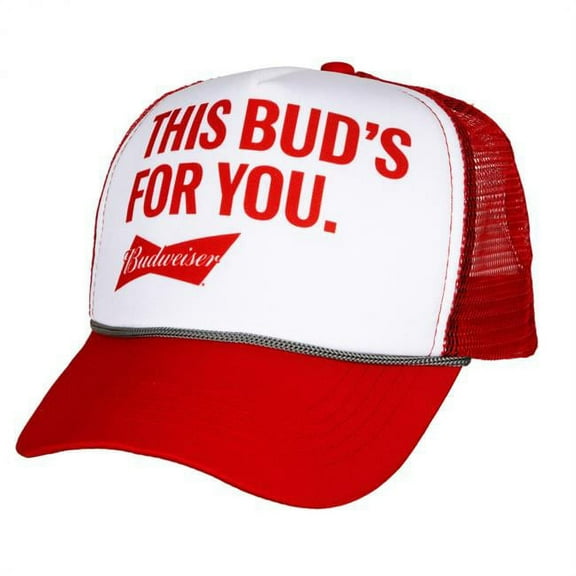 Budweiser This Buds for You Trucker Hat Adjustable Hat, Polyester, Multicolor