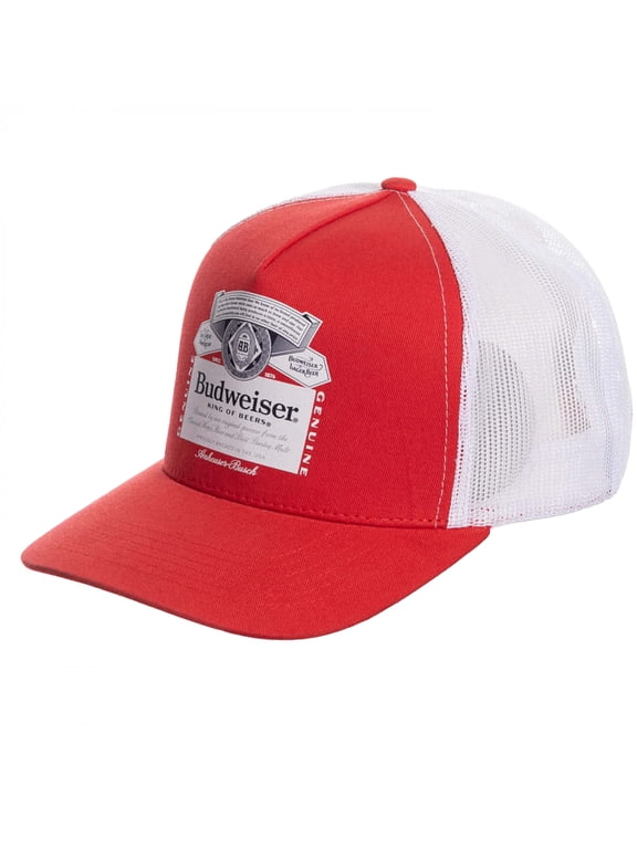 Traditional Beer Label on Red Snapback Hat