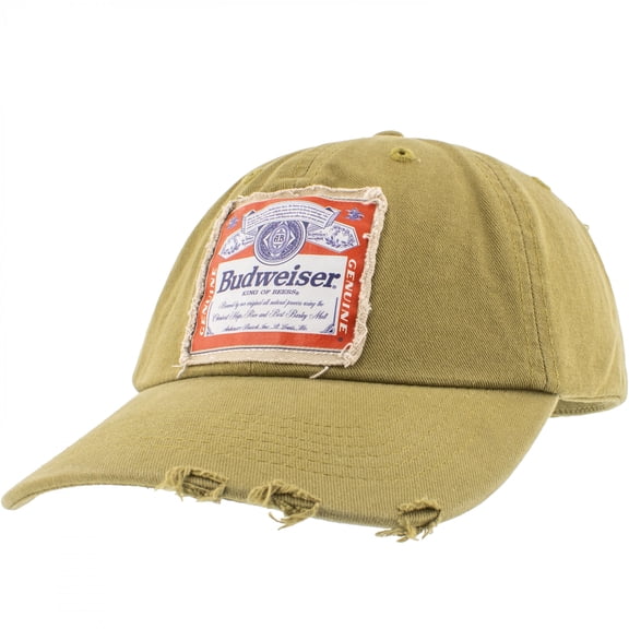Budweiser Traditional Label on Olive Snapback Hat